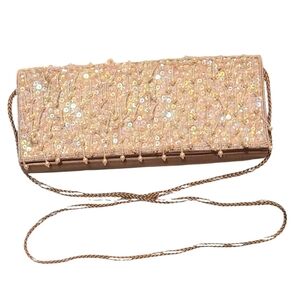 Sasha New Yorks Gold Sequin Clutch Bag. Rubbing On Back